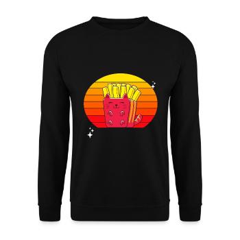 Chats Frites Coucher de soleil - Sweat-shirt Unisexe - noir - Devant - Alina (178cm) & Michal (187cm)