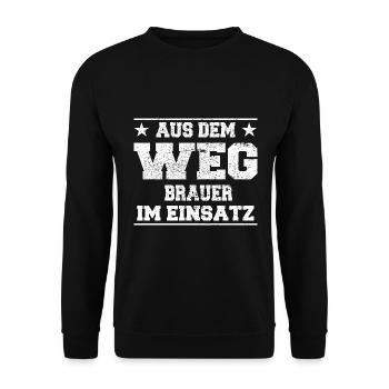 Aus dem Weg Brauer im Einsatz Design - Unisex Pullover - Schwarz - Vorne - Alina (178cm) & Michal (187cm)