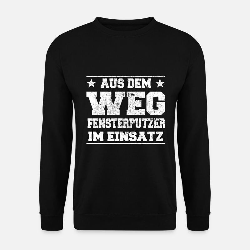 Aus dem Weg Fensterputzer im Einsatz Design - Unisex Pullover - Schwarz