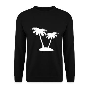 The cool palm tree design for the South Seas fan - Unisex Sweatshirt - black - Front - Alina (178cm) & Michal (187cm)