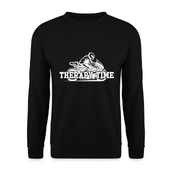 MOTORRAD THERAPIE BIKE BIKER - Unisex Pullover - Schwarz - Vorne - Alina (178cm) & Michal (187cm)