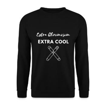 Extra Chromosom Down Syndrom Trisomie 21 Geschenk - Unisex Pullover - Schwarz - Vorne - Alina (178cm) & Michal (187cm)