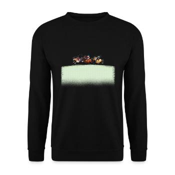 Trois Jockeys Thelwell Dessin - Sweat-shirt Unisexe - noir - Devant - Alina (178cm) & Michal (187cm)
