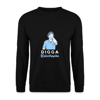 Digga Katastrophe Norden Norddeutsch Hamburg Moin - Unisex Pullover - Schwarz - Vorne - Alina (178cm) & Michal (187cm)