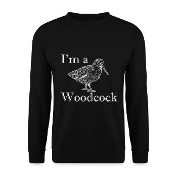 Ich bin eine Waldschnepfe - Unisex Pullover - Schwarz - Vorne - Alina (178cm) & Michal (187cm)