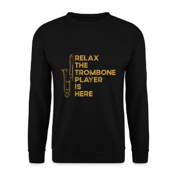 trombone - Unisex Sweatshirt - black - Front - Alina (178cm) & Michal (187cm)