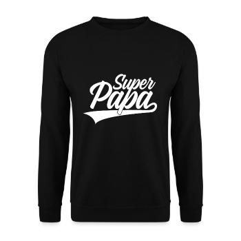 SUPER PAPA SUPERPAPA - Unisex Pullover - Schwarz - Vorne - Alina (178cm) & Michal (187cm)