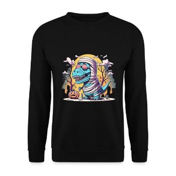 Tyrannosaurus Trex Halloween - Unisex Pullover - Schwarz - Vorne - Alina (178cm) & Michal (187cm)