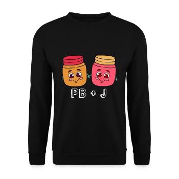 Erdnussbutter Peanut Butter Marmelade Geschenk - Unisex Pullover - Schwarz - Vorne - Alina (178cm) & Michal (187cm)