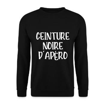 ceinture noire d'apéro - Sweat-shirt Unisexe - noir - Devant - Alina (178cm) & Michal (187cm)