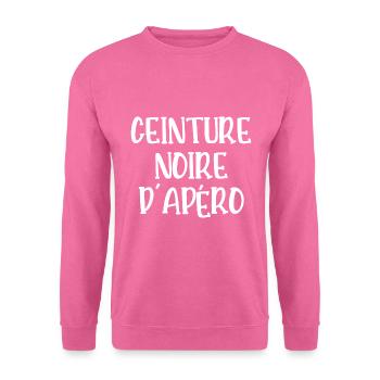 ceinture noire d'apéro - Sweat-shirt Unisexe - rose - Devant