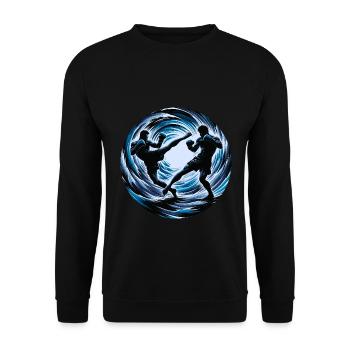 Combattants de Muay Thaï - Sweat-shirt Unisexe - noir - Devant - Alina (178cm) & Michal (187cm)