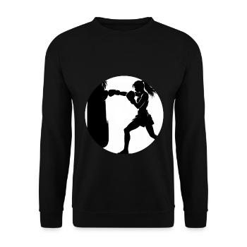 Muay Thaï Fille - Sweat-shirt Unisexe - noir - Devant - Alina (178cm) & Michal (187cm)