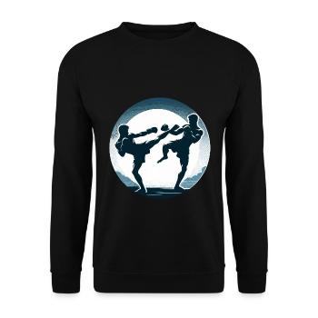 Muay Thai Fight - Unisex Sweatshirt - black - Front - Alina (178cm) & Michal (187cm)