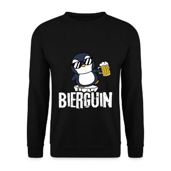 Bierguin Penguin Biertrinken Trinken Hopfen Saufen - Sweat-shirt Unisexe - noir - Devant - Alina (178cm) & Michal (187cm)