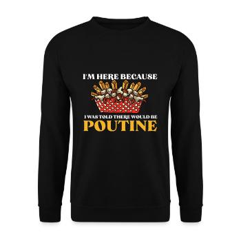 Kanadische Poutine Pommes Frites Mittagessen - Unisex Pullover - Schwarz - Vorne - Alina (178cm) & Michal (187cm)