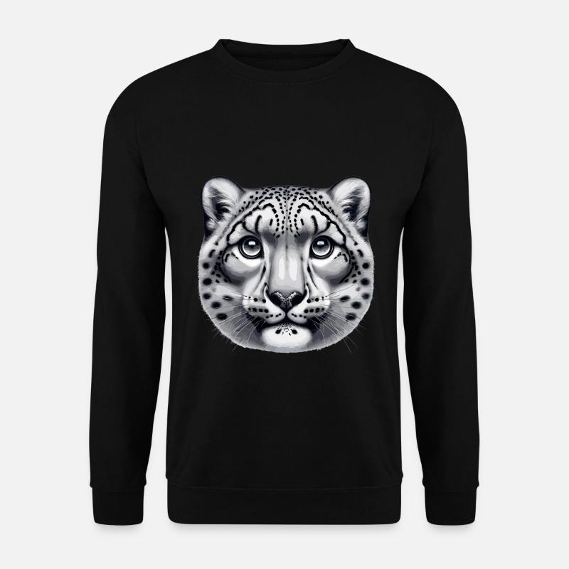 Snow Leopard Leopard White Leopard - Unisex Sweatshirt - black