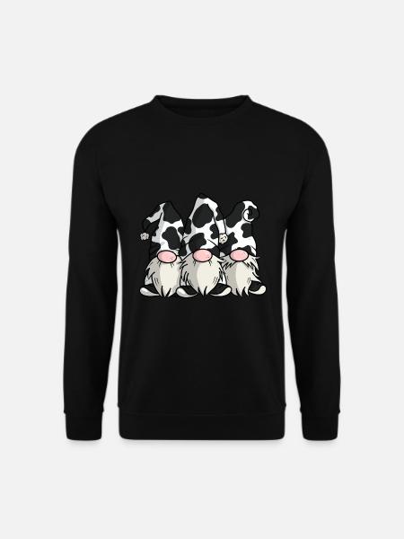 Cute Cow Print Gnomes - Unisex Sweatshirt - black