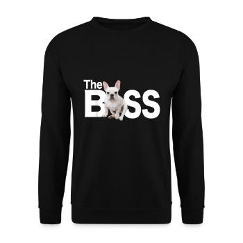 Le Boss Français Bulldog - Sweat-shirt Unisexe - noir - Devant - Alina (178cm) & Michal (187cm)