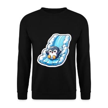 Cute Penguins Little Penguin Penguin Lover - Unisex Sweatshirt - black - Front - Alina (178cm) & Michal (187cm)