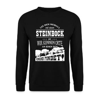 Steinbock - Unisex Pullover - Schwarz - Vorne - Alina (178cm) & Michal (187cm)