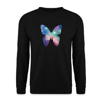 Butterfly universe gift motif as a universe - Unisex Sweatshirt - black - Front - Alina (178cm) & Michal (187cm)