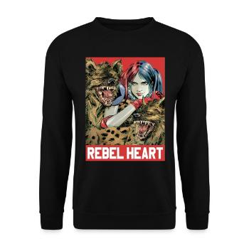 Harley Quinn Rebel Heart - Unisex Pullover - Schwarz - Vorne - Alina (178cm) & Michal (187cm)