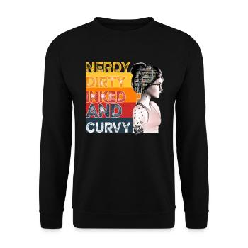 Nerdy Dirty Inked And Curvy - Unisex Sweatshirt - black - Front - Alina (178cm) & Michal (187cm)