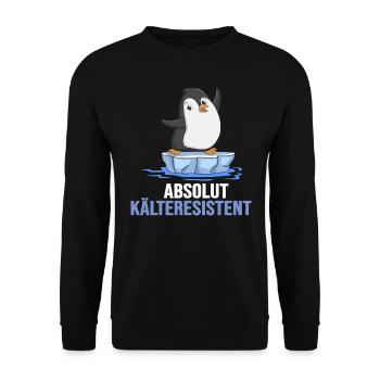 eisbader winterbader eischwimmer kältebad pinguin - Unisex Pullover - Schwarz - Vorne - Alina (178cm) & Michal (187cm)