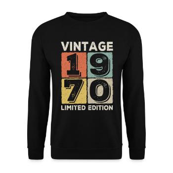 vintage 1970 - Unisex Sweatshirt - black - Front - Alina (178cm) & Michal (187cm)