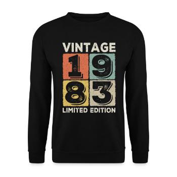 Jahrgang 1983 - Unisex Pullover - Schwarz - Vorne - Alina (178cm) & Michal (187cm)