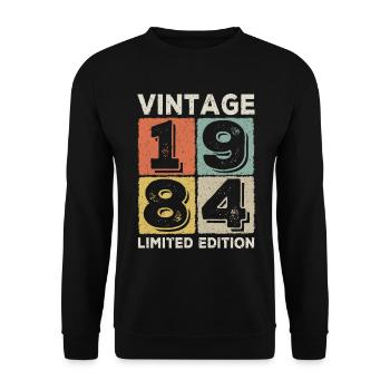 Jahrgang 1984 - Unisex Pullover - Schwarz - Vorne - Alina (178cm) & Michal (187cm)