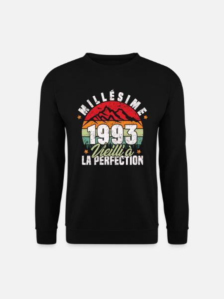 Millésime 1993, Cadeau D'anniversaire Vintage 1993 - Sweat-shirt Unisexe - noir