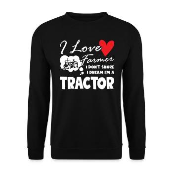 Agriculteur Don t Snore I Dream I m A Tractor Driver - Sweat-shirt Unisexe - noir - Devant - Alina (178cm) & Michal (187cm)