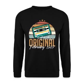 Légendaire depuis février 1947 millésime 1947 - Sweat-shirt Unisexe - noir - Devant - Alina (178cm) & Michal (187cm)