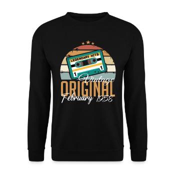Legendary since February 1958 vintage 1958 - Unisex Sweatshirt - black - Front - Alina (178cm) & Michal (187cm)