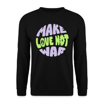 MAKE LOVE NOT WAR - Unisex Sweatshirt - black - Front - Alina (178cm) & Michal (187cm)