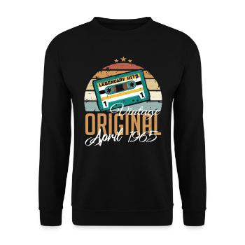 Les Legends sont nés en avril 1965 Cadeau - Sweat-shirt Unisexe - noir - Devant - Alina (178cm) & Michal (187cm)