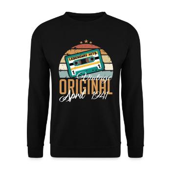 Les Légendes sont nées en avril 1941 Cadeau - Sweat-shirt Unisexe - noir - Devant - Alina (178cm) & Michal (187cm)
