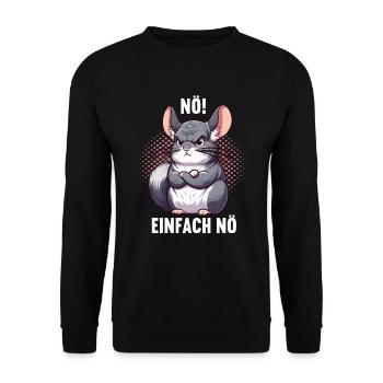 Nö Einfach Nö Chinchilla Chinchillas Nagetier - Unisex Pullover - Schwarz - Vorne - Alina (178cm) & Michal (187cm)