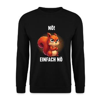 Nö Einfach Nö Eichhörnchen Eichhorn Nager Nagetier - Unisex Pullover - Schwarz - Vorne - Alina (178cm) & Michal (187cm)