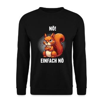 Nö Einfach Nö Eichhörnchen Eichhorn Nager Nagetier - Unisex Pullover - Schwarz - Vorne - Alina (178cm) & Michal (187cm)