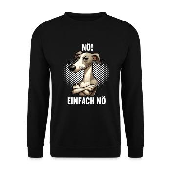 Nö Einfach Nö Whippet Windhund Whippets Windhunde - Unisex Pullover - Schwarz - Vorne - Alina (178cm) & Michal (187cm)