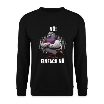 Nö Einfach Nö Taube Tauben Taubenzüchter Täubchen - Unisex Pullover - Schwarz - Vorne - Alina (178cm) & Michal (187cm)