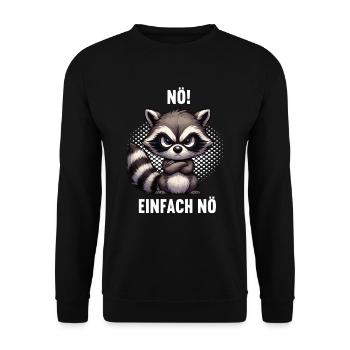Nö Einfach Nö Waschbär Waschbären Waldtier - Unisex Pullover - Schwarz - Vorne - Alina (178cm) & Michal (187cm)