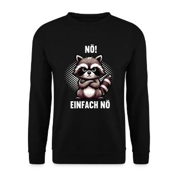 Nö Einfach Nö Waschbär Waschbären Waldtier - Unisex Pullover - Schwarz - Vorne - Alina (178cm) & Michal (187cm)