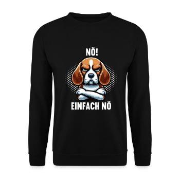 Nö Einfach nö Beagle Beaglebesitzer Beaglehalter - Unisex Pullover - Schwarz - Vorne - Alina (178cm) & Michal (187cm)