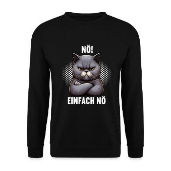 Nö Einfach Nö British Kurzhaar Katze Katzen Kitty - Unisex Pullover - Schwarz - Vorne - Alina (178cm) & Michal (187cm)