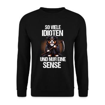 So Viele Idioten Australian Shepherd Aussie hund - Unisex Pullover - Schwarz - Vorne - Alina (178cm) & Michal (187cm)