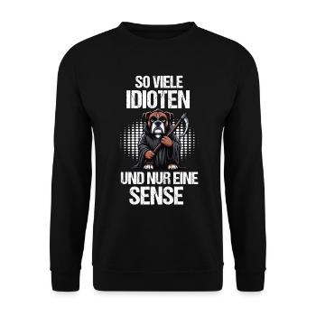 So Viele Idioten Boxer Boxerhalter Boxerliebhaber - Unisex Pullover - Schwarz - Vorne - Alina (178cm) & Michal (187cm)